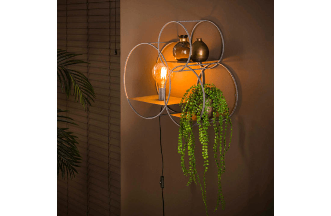 Wandlamp | Rond XL | Oud zilver | 1L