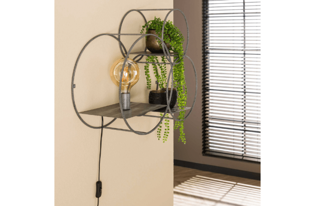 Wandlamp | Rond XL | Oud zilver | 1L