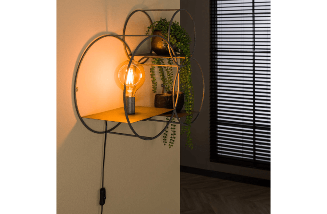 Wandlamp | Rond XL | Oud zilver | 1L