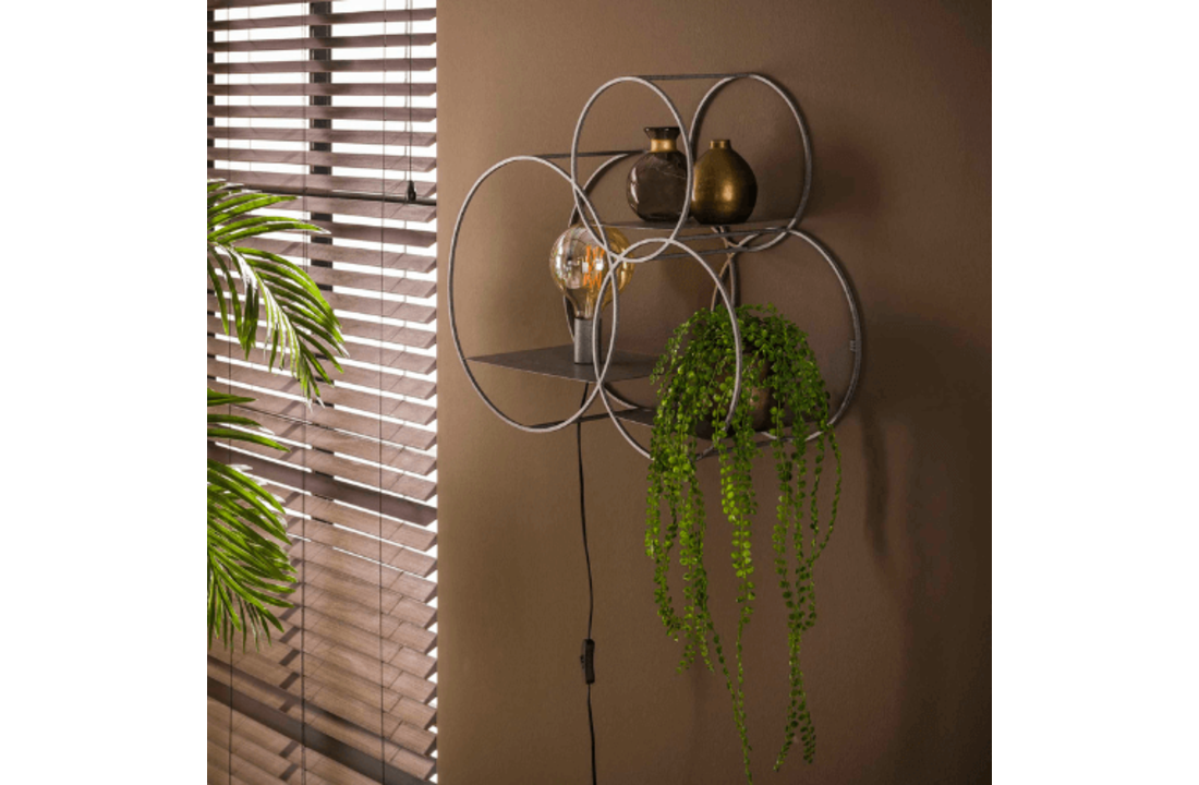 Wandlamp | Rond XL | Oud zilver | 1L