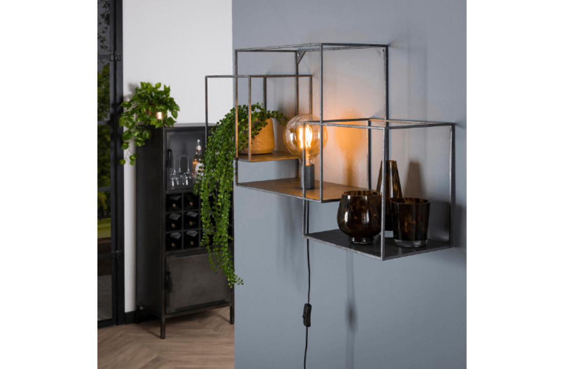 Wandlamp |Cubic XL | Oud zilver | 1L