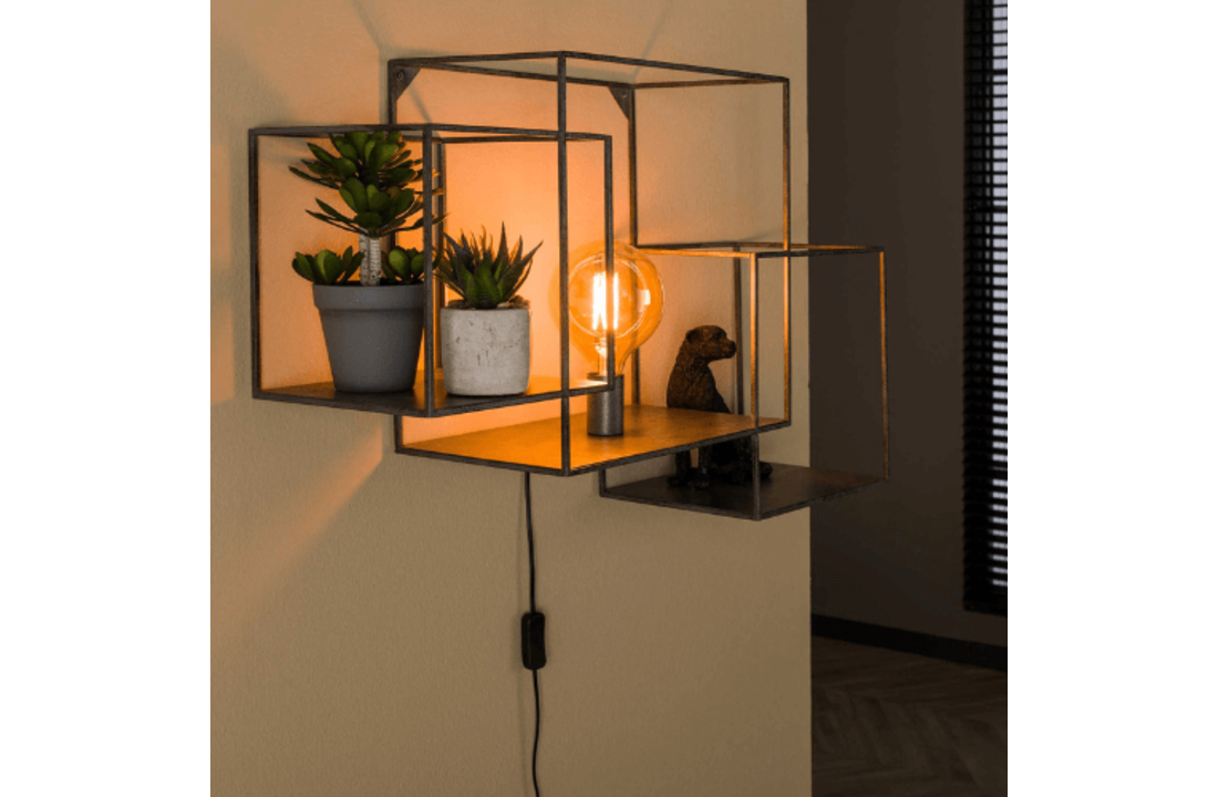 Wandlamp |Cubic XL | Oud zilver | 1L