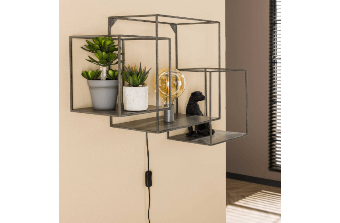 Wandlamp |Cubic XL | Oud zilver | 1L