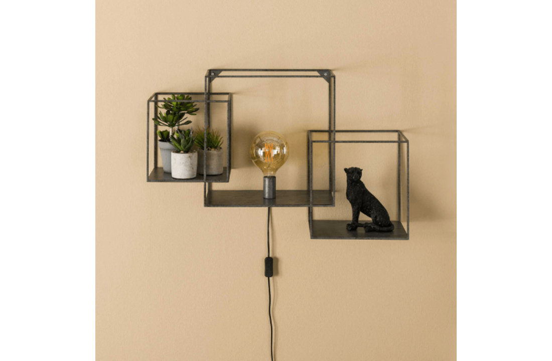 Wandlamp |Cubic XL | Oud zilver | 1L