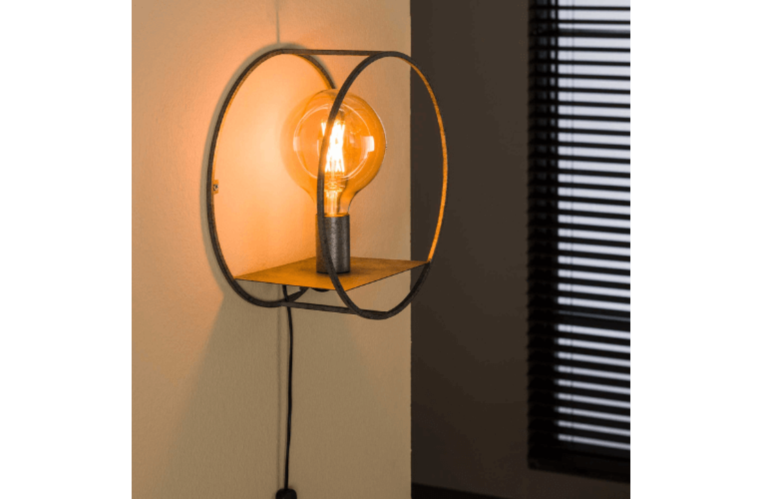 Wandlamp | Rond S | Oud zilver| 1L