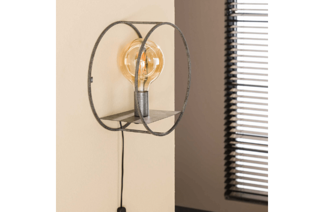 Wandlamp | Rond S | Oud zilver| 1L