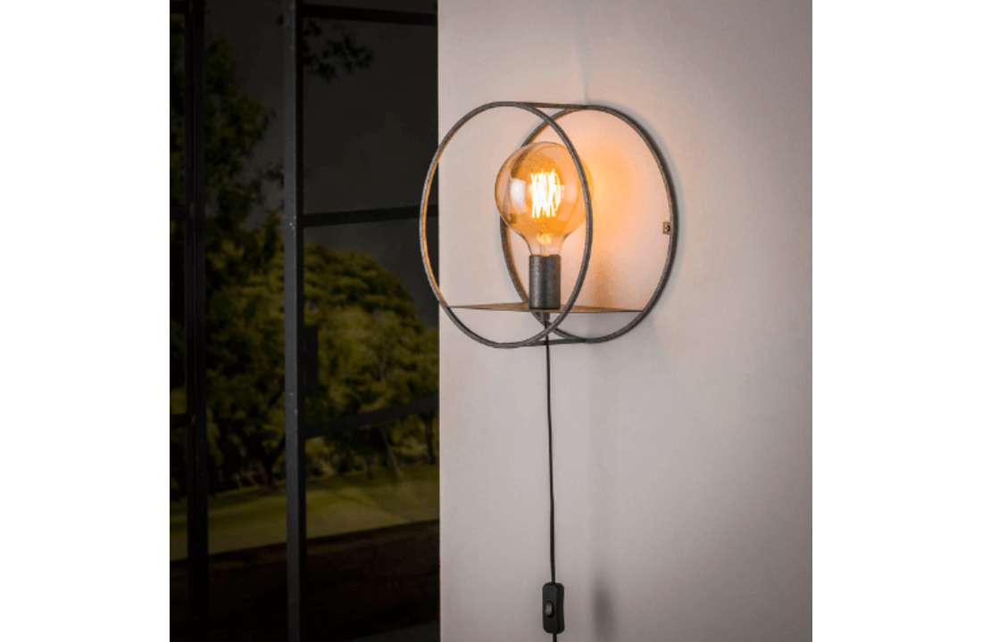 Wandlamp | Rond S | Oud zilver| 1L