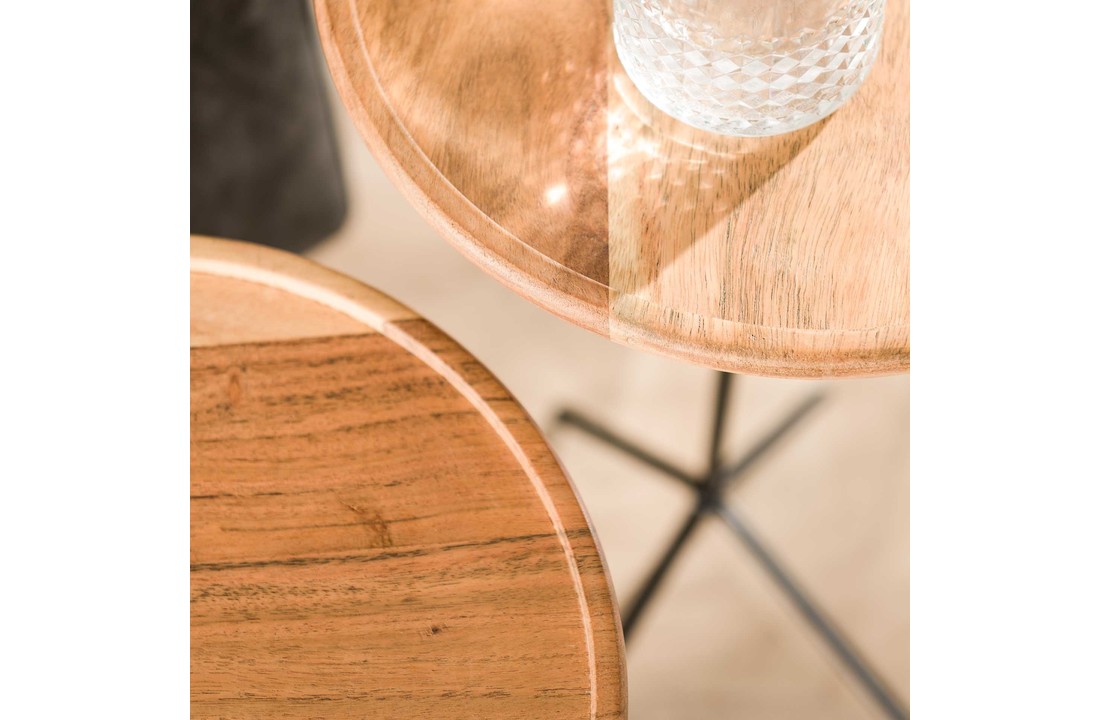 Bijzettafel met opstaande rand | Set van 2