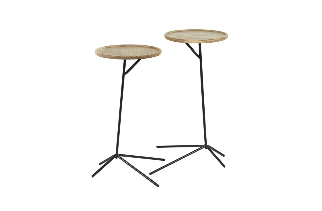 Bijzettafel met opstaande rand | Set van 2