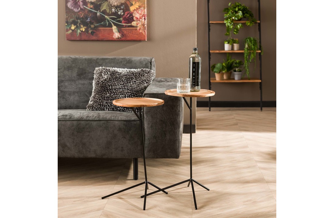 Bijzettafel met opstaande rand | Set van 2