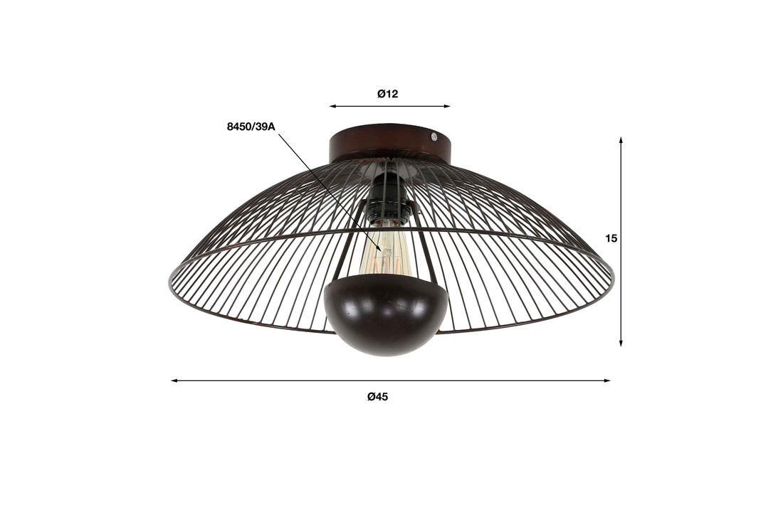 Plafondlamp spot down| Antiek koper finish