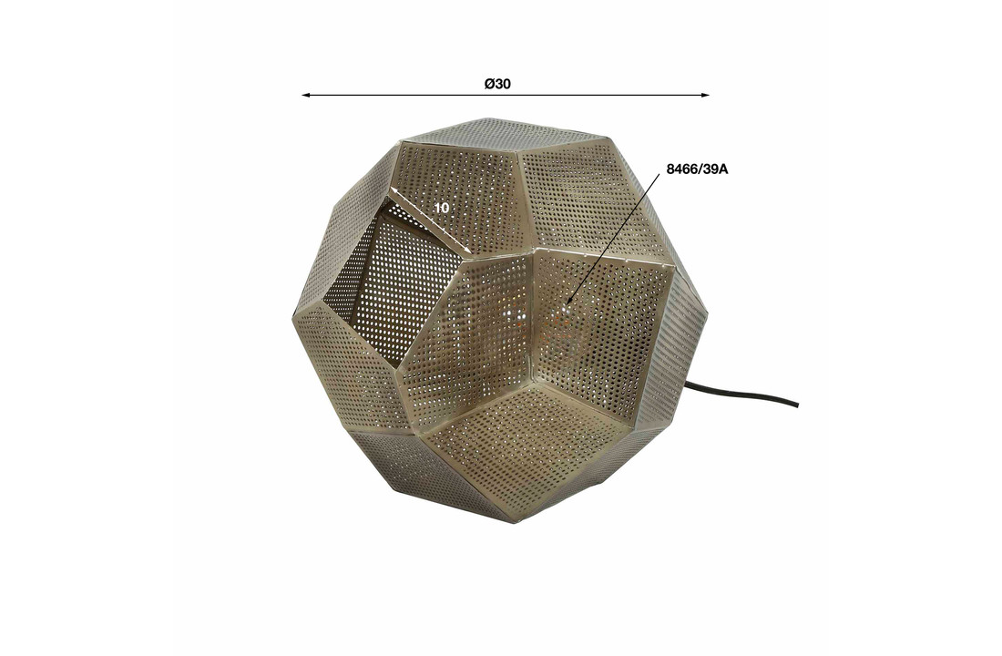 Tafellamp hexagon| Antiek koper finish
