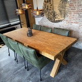 Eettafel gerecycled oud teak 220cm