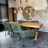 Eettafel gerecycled oud teak 220cm