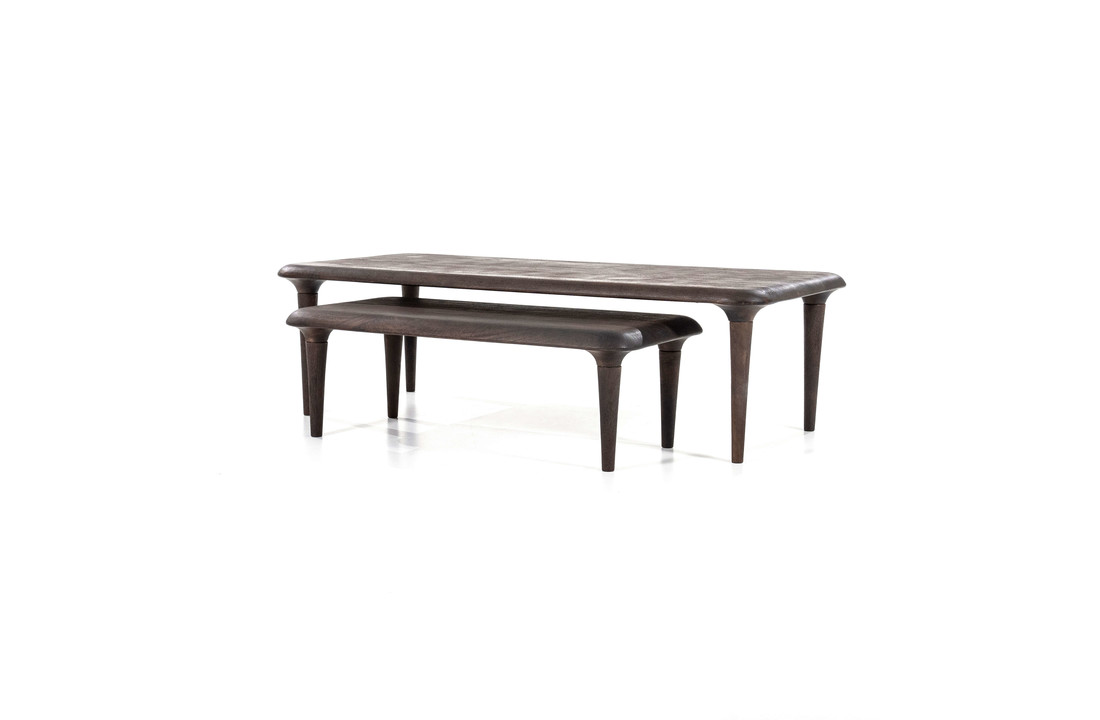 Salontafel set Jiska 130x60 / 90x45 - bruin
