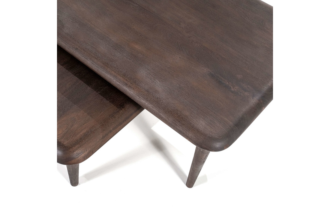 Salontafel set Jiska 130x60 / 90x45 - bruin