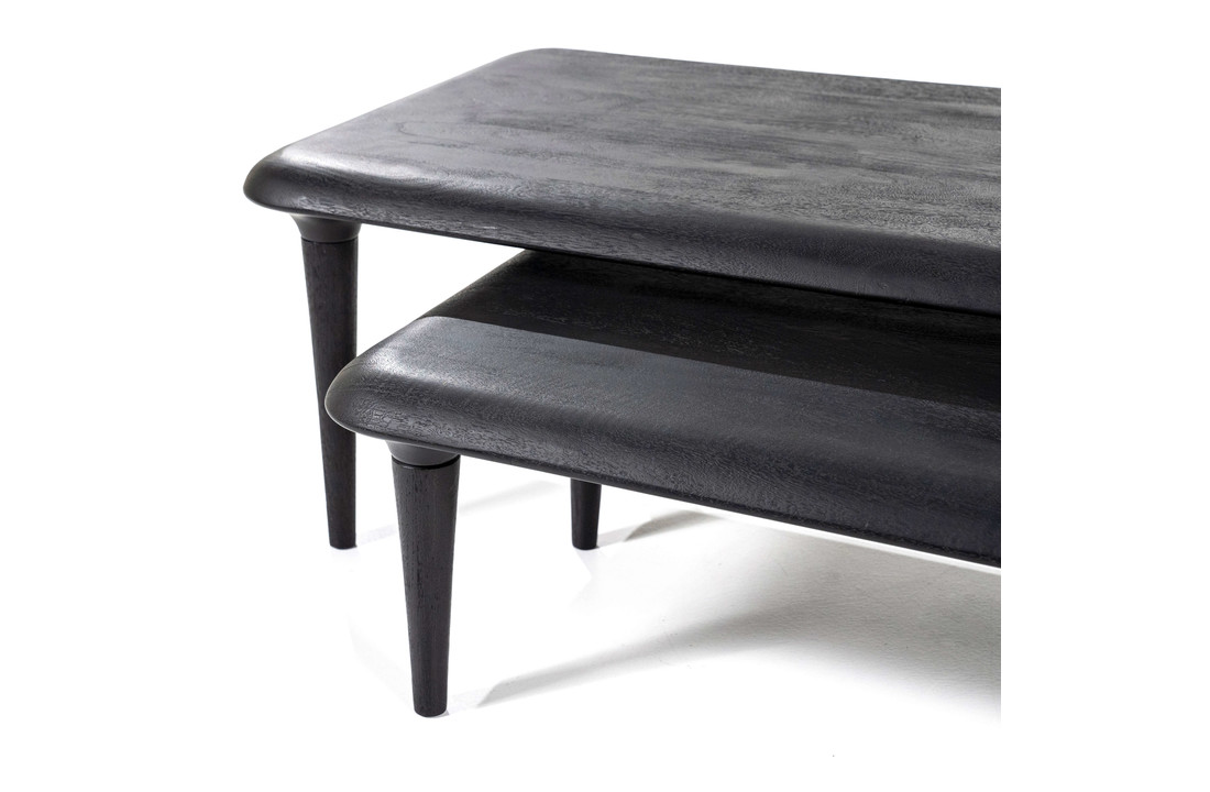 Salontafel set Jiska 130x60 / 90x45 - zwart