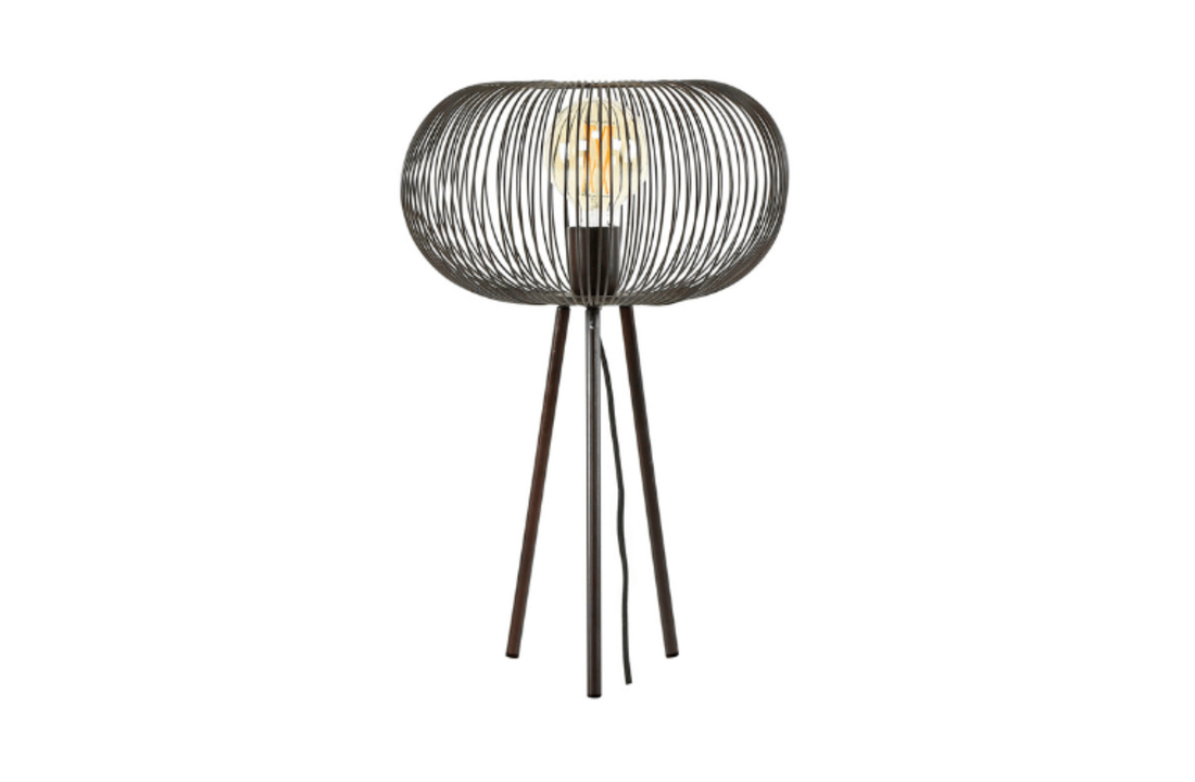 Tafellamp Copper twist | Zwart nikkel