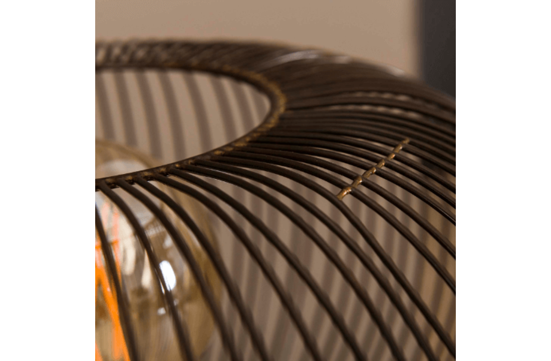 Tafellamp Copper twist | Zwart nikkel