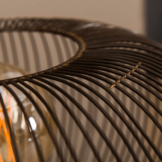 Tafellamp Copper twist | Zwart nikkel