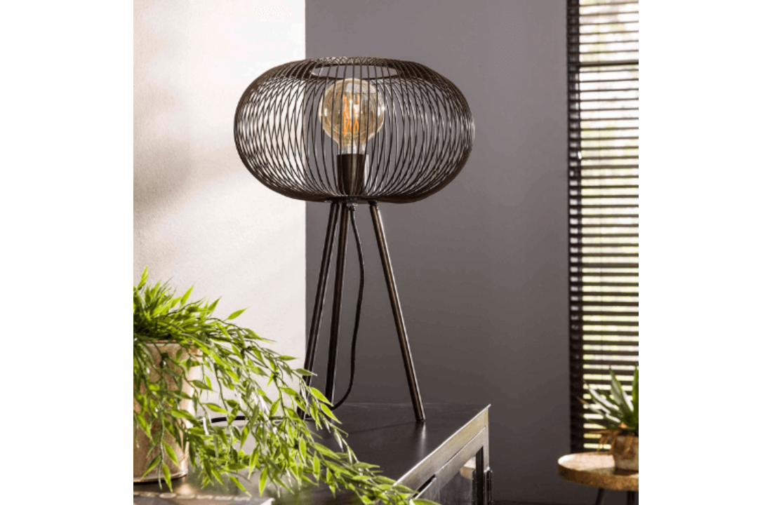 Tafellamp Copper twist | Zwart nikkel