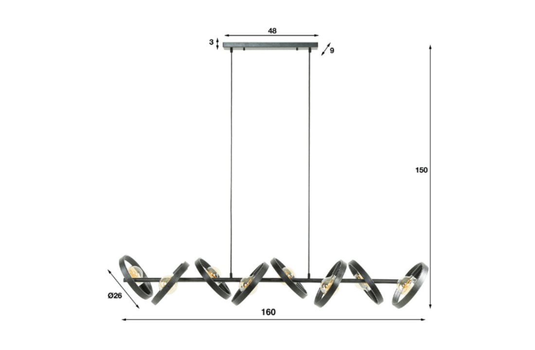 Hanglamp Hover | 8L | Charcoal