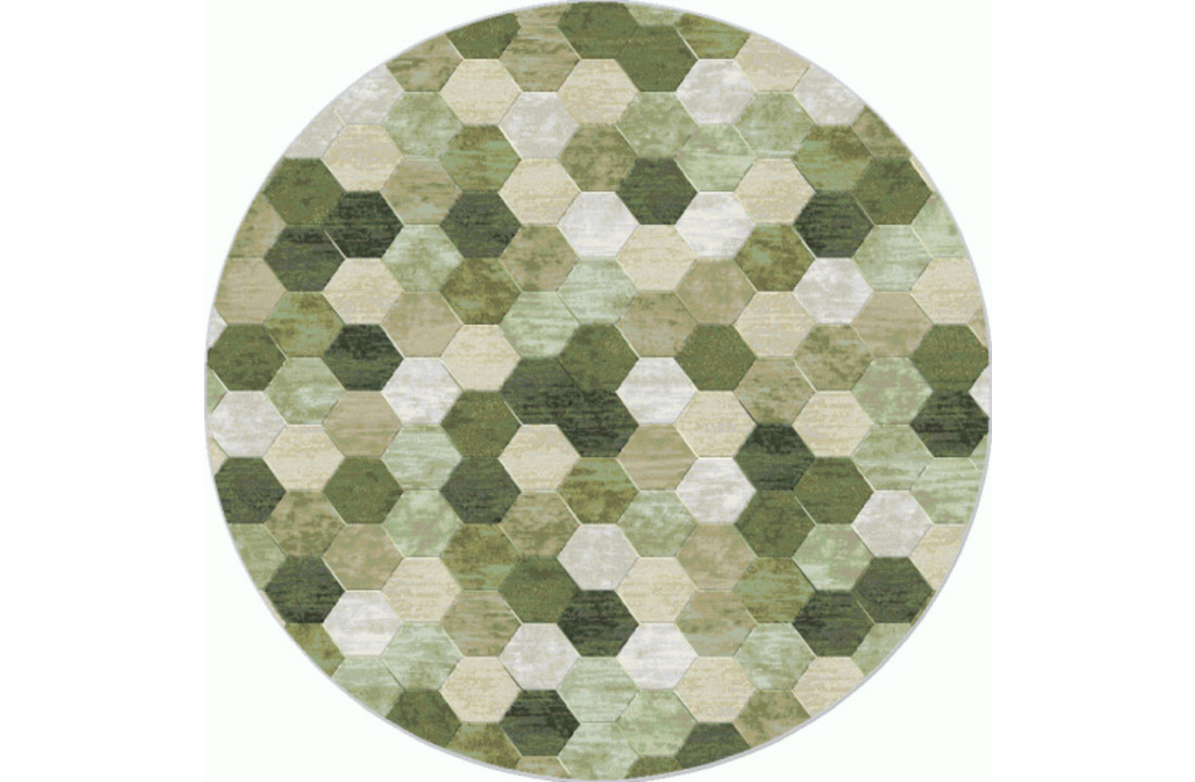 Vloerkleed Ayden | groen | rond | 200 cm