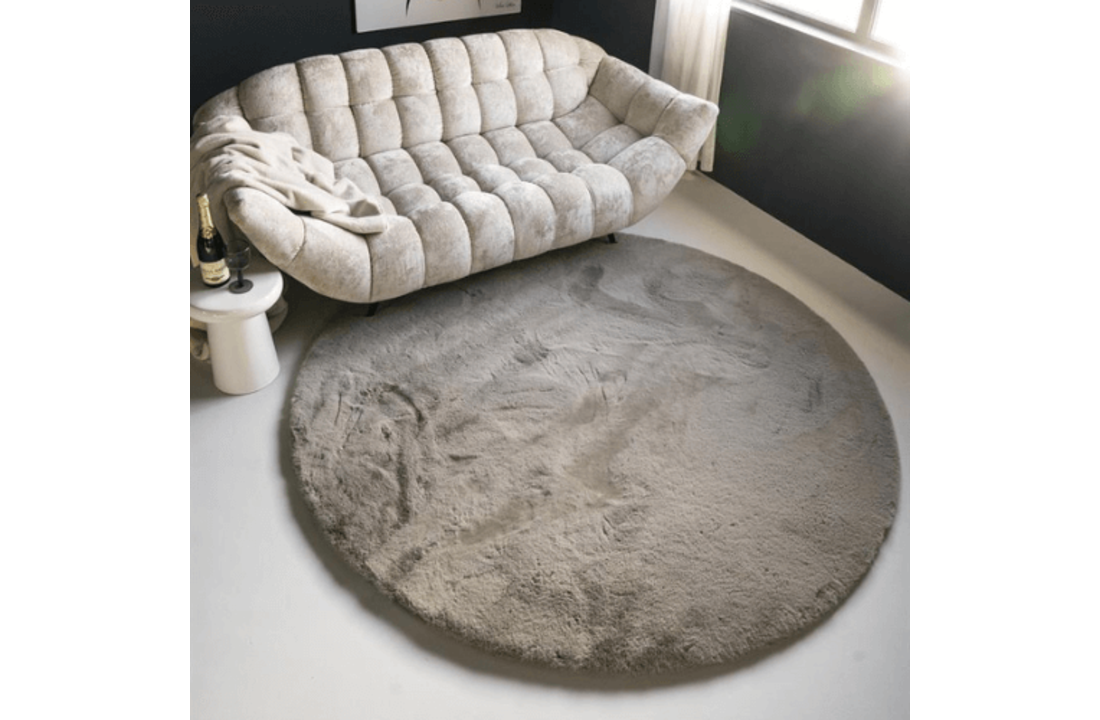 Vloerkeed Zena rond - grey