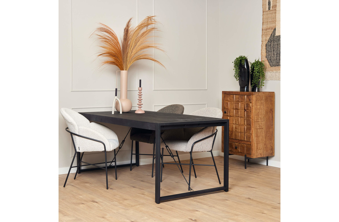 Zwarte eettafel Britt Black | 180x90 cm
