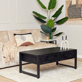 Zwarte salontafel Britt Black | 120 met lades