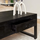 Zwarte salontafel Britt Black | 120 met lades