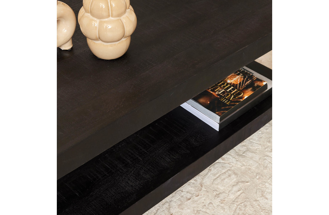 Zwarte salontafel Britt Black met onderblad | 110
