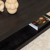 Zwarte salontafel Britt Black met onderblad | 110