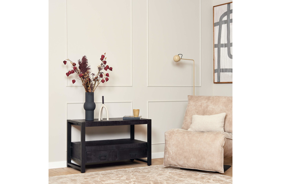 Zwart tv meubel Britt Black met lades | 100 cm