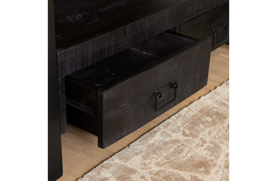 Zwart tv meubel Britt Black met lades | 100 cm