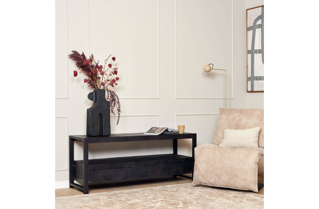 Zwart tv meubel Britt Black met lades | 150 cm