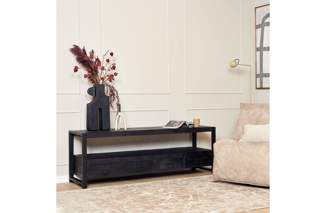 Zwart tv meubel Britt Black met lades | 180 cm