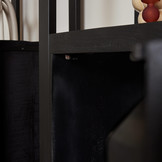 Zwarte boekenkast Britt black met deur | 200 x 55 cm