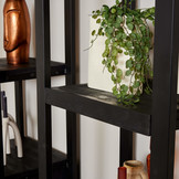 Zwarte boekenkast Britt Black met 3 lades | 200 x 55 cm