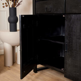 Zwarte vitrinekast Britt Black | 115 cm