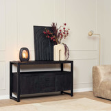 Zwart dressoir Britt Black | 135 cm | Met lades en deuren