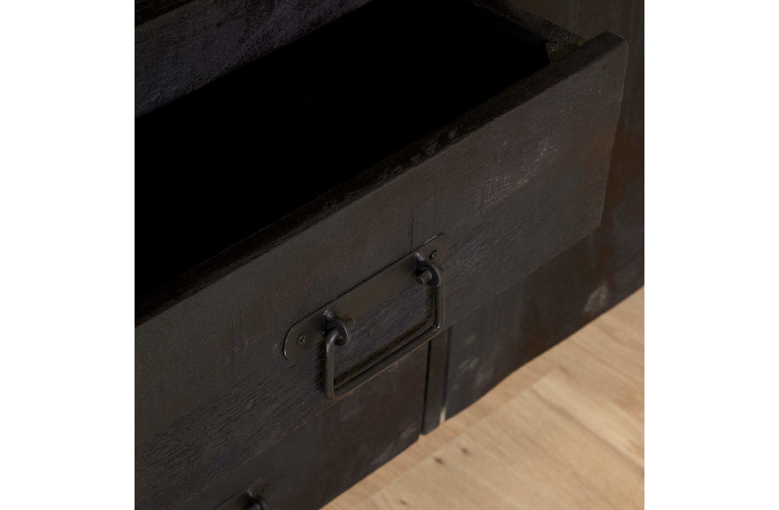 Zwart dressoir Britt Black | 135 cm | Met lades en deuren