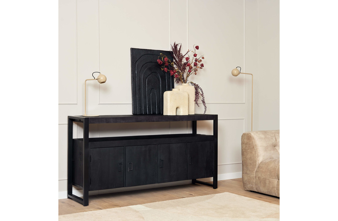 Zwart dressoir Britt met deuren | 175 cm