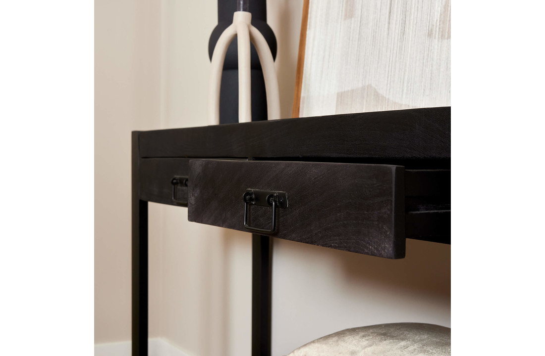 Zwarte sidetable Britt Black | 120 cm