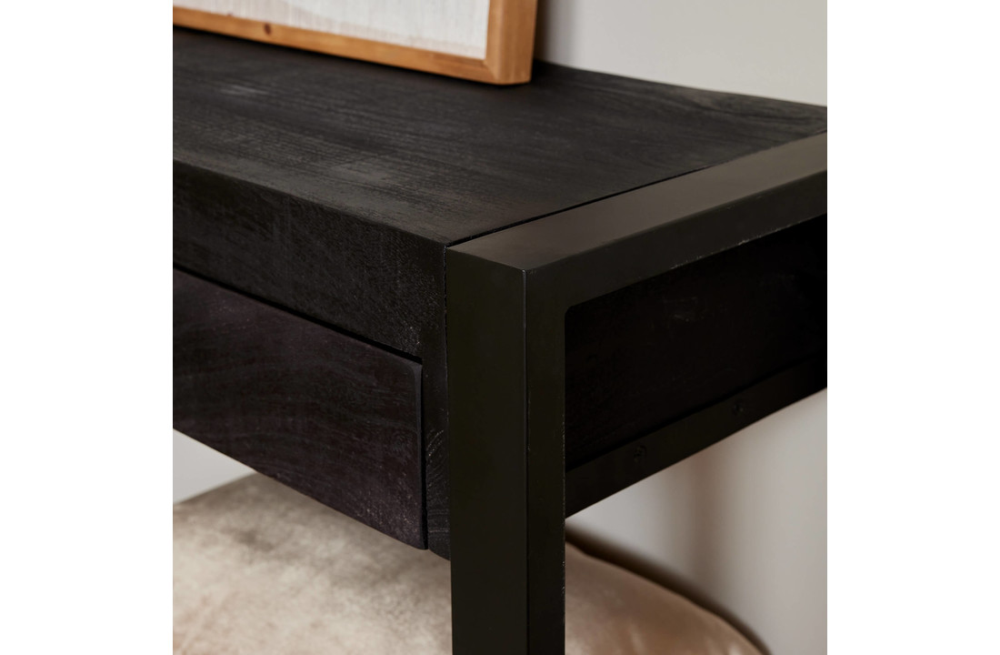 Zwarte sidetable Britt Black | 120 cm