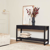 Zwarte sidetable Britt Black | 150 cm