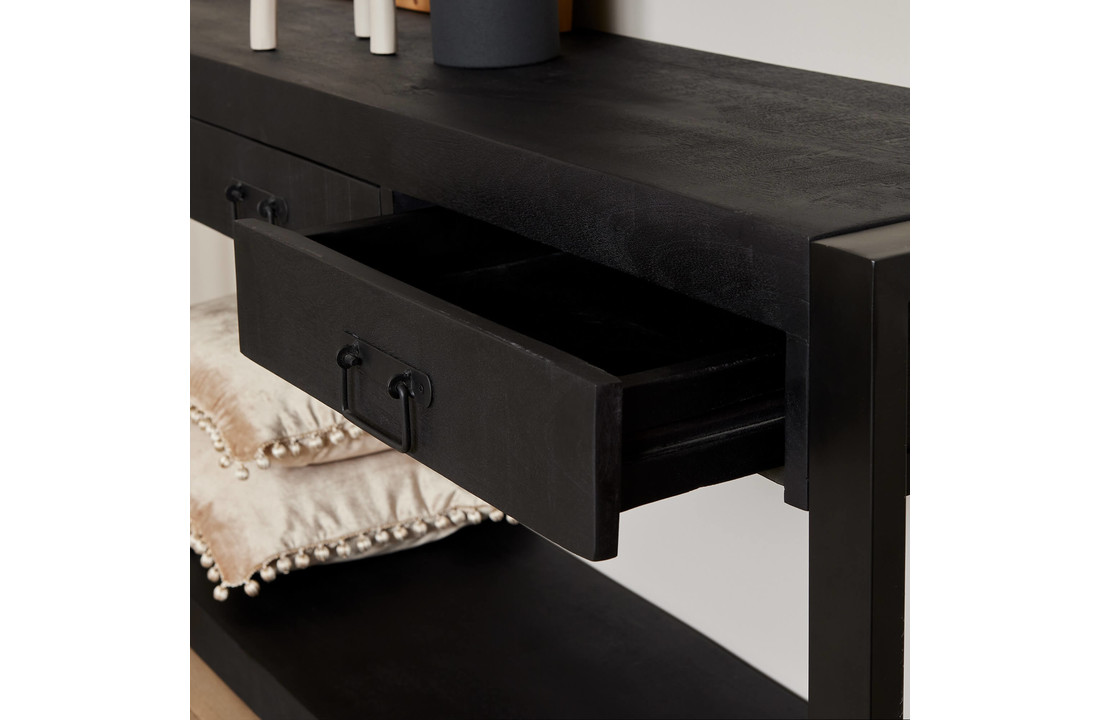 Zwarte sidetable Britt Black | 150 cm