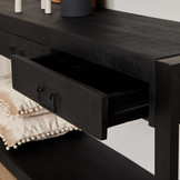 Zwarte sidetable Britt Black | 150 cm