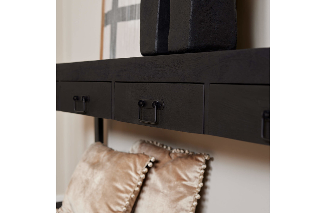 Zwarte sidetable Britt Black | 180 cm
