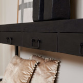 Zwarte sidetable Britt Black | 180 cm